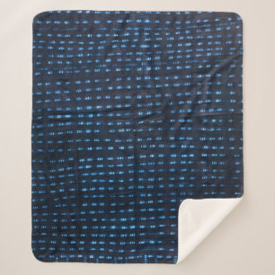African (Mali) Pattern Indigo   Sherpa Blanket