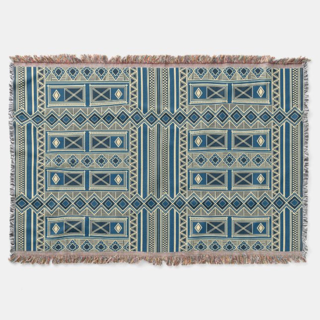 African Mali Pattern Throw Blanket IV (Front)