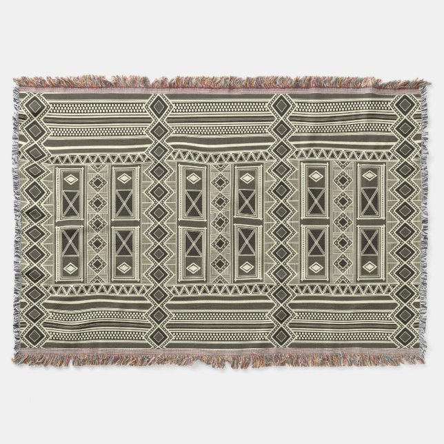 African Mali Pattern Throw Blanket V (Front)