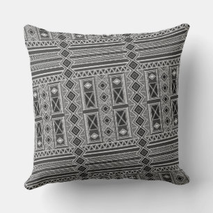 African Mali Pattern Throw Pillow