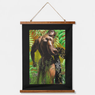 African Man Bathing  Hanging Tapestry