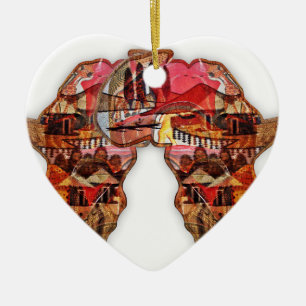 African Map: Celebrate the Season with Culture Ceramic Ornament