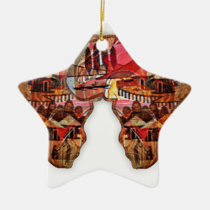 African Map: Celebrate the Season with Culture Ceramic Ornament