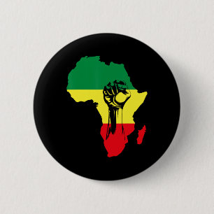 African Map Fist Black History Native Americans 2 Inch Round Button