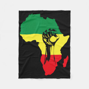 African Map Fist Black History Native Americans  Fleece Blanket