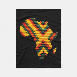 African Map Kente Art Pattern Men Women Black Hist Fleece Blanket