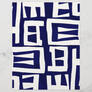 African Map - Navy Ivory