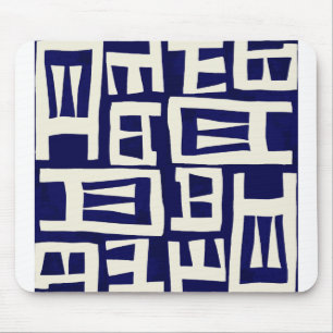 African Map - Navy Ivory Mouse Pad