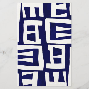 African Map - Navy Ivory Stationery