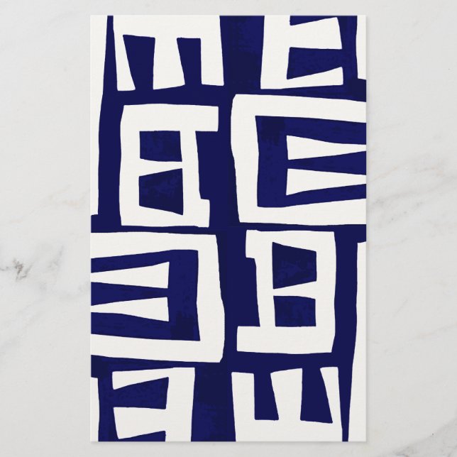 African Map - Navy Ivory Stationery (Front)