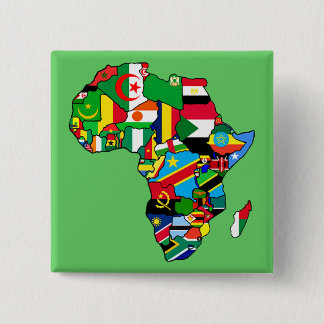 African Map of Africa flags country maps flag 2 Inch Square Button