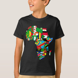 African Map of Africa flags within country maps T-Shirt