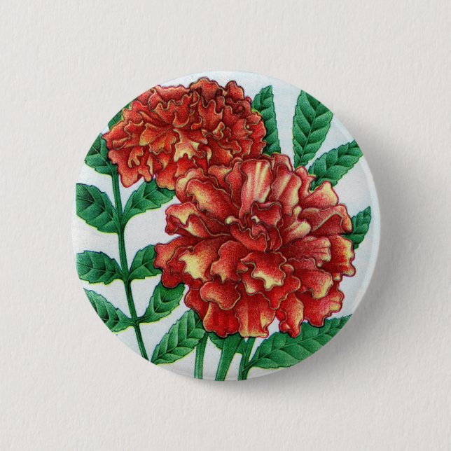 African marigolds 2 inch round button (Front)