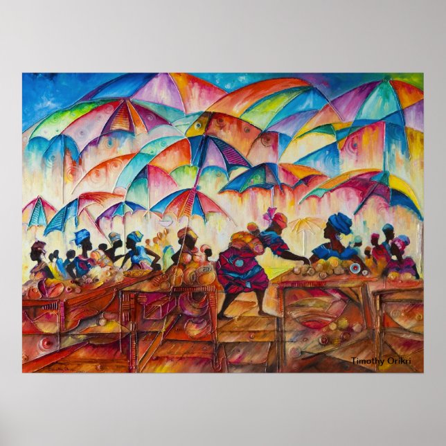 African Marketplace II Canvas Print (Front)