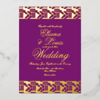 African Marking Wedding Pressed Foil Invitation