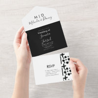 African Markings Black White Hand Drawn Wedding