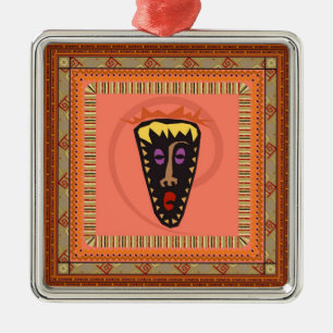 African mask metal ornament