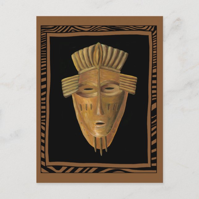 African Mask Painting by Chariklia Zarris Postcard (Front)