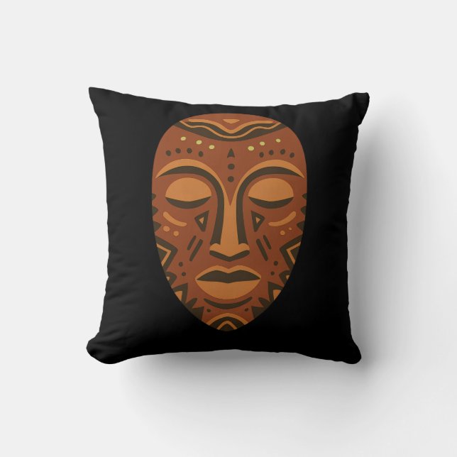African mask throw pillow (Front)