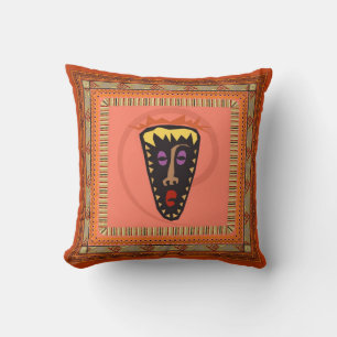 African mask throw pillow