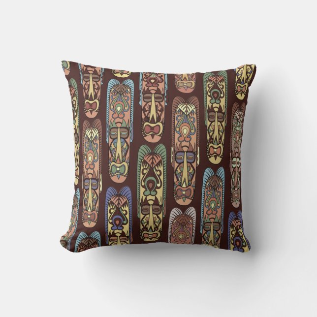 African Masks Throw Pillow (Front)
