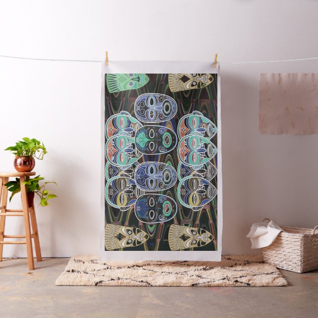 African Masks V1 Fabric (In Situ)