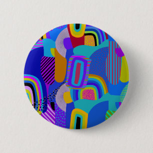 African Maximalist Landscape Map 2 Inch Round Button