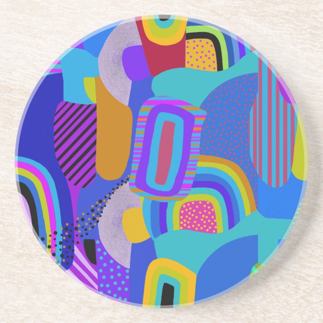 African Maximalist Landscape Map Coaster (Front)