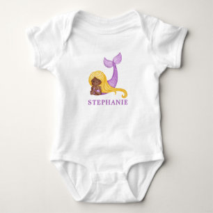 African Mermaid Ocean Baby Shower  Baby Bodysuit