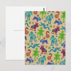 African Mexican Culture Primitive Tribal Pattern 1 Postcard