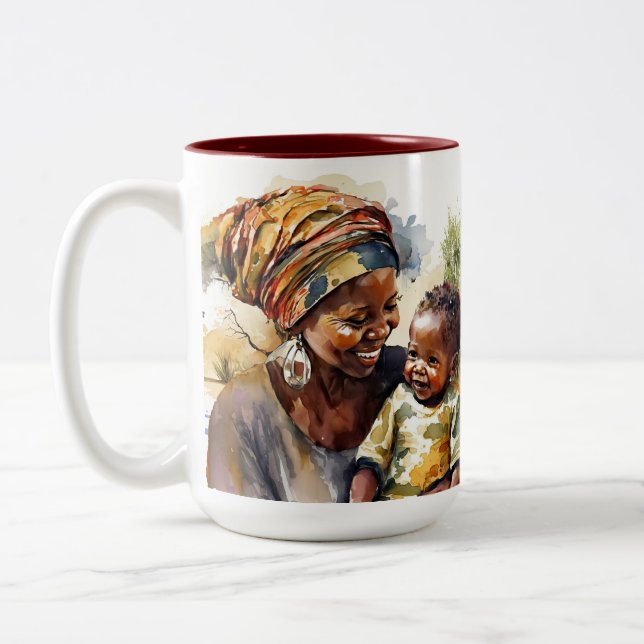 African Mom and Baby Mug (Left)
