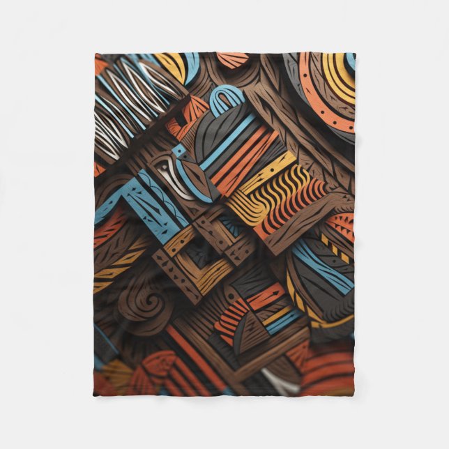 African Mosaic: Color Weaving Fleece Blanket (Front)