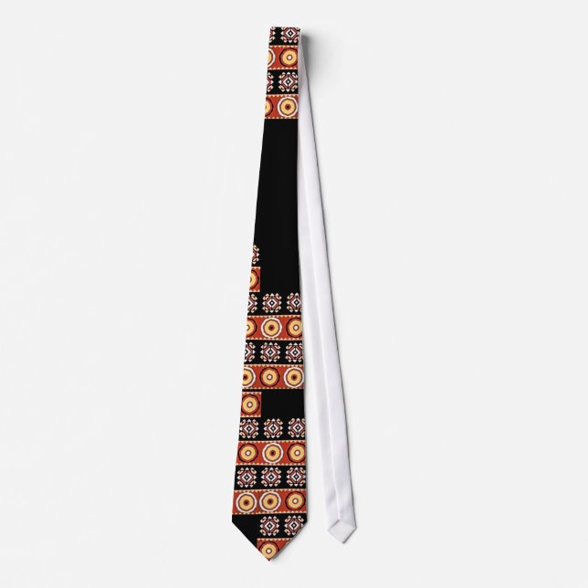 African Motif Authentic Sub-Saharan Art Tie (Front)