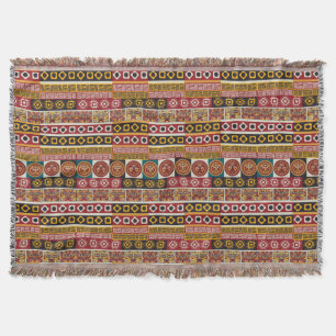 African Motif Colourful Decorative Pattern Design Throw Blanket