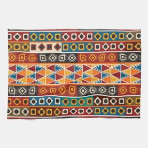 African Motif Colourful Decorative Pattern Kitchen Towel