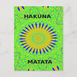 African Motif Design in Green and Gold Art Print Postcard