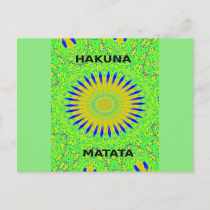 African Motif Design in Green and Gold Art Print Postcard