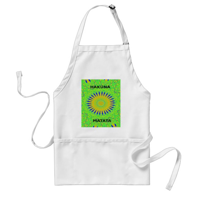 African Motif Design in Green and Gold Art Print Standard Apron (Front)