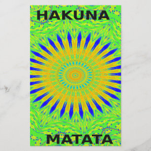 African Motif Design in Green and Gold Art Print Stationery