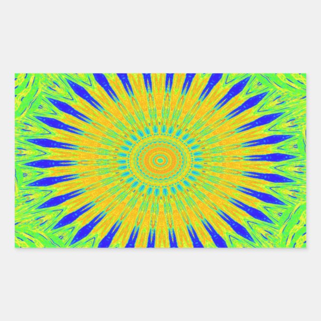 African Motif Design in Green and Gold Art Print Sticker (Front)