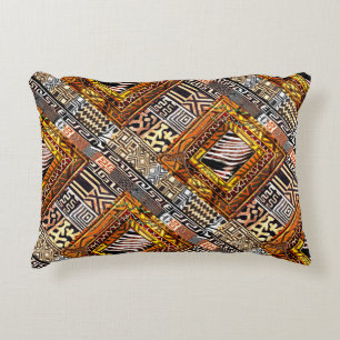 African Motif Print Accent Pillow