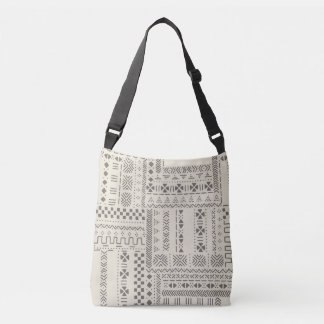African Mud Cloth Art Print Crossbody Bag