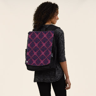 African Mud Cloth Inspired Diamond Pattern Backpack
