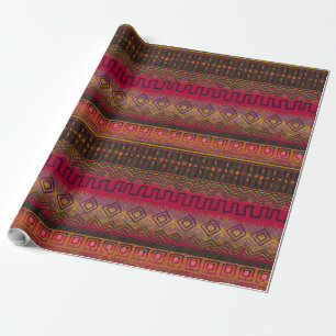 African Mud Cloth Inspired Earthy Patterns Wrapping Paper
