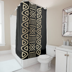 African Mud Cloth Motif  Shower Curtain
