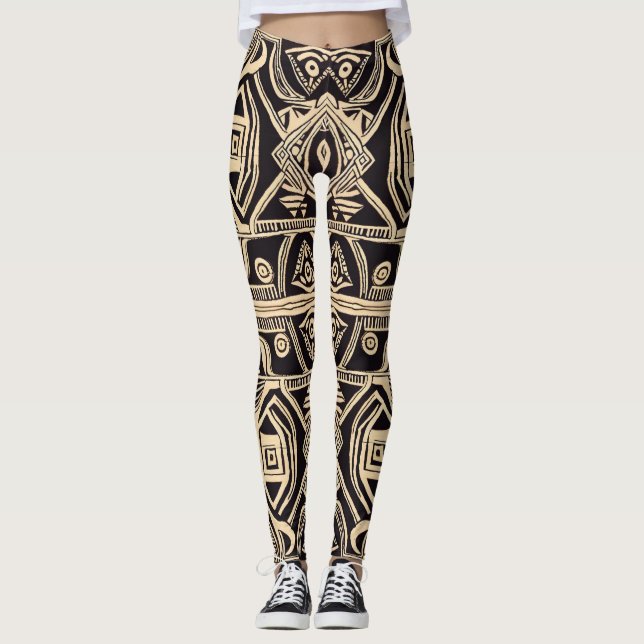African mud cloth pattern leggings (Front)