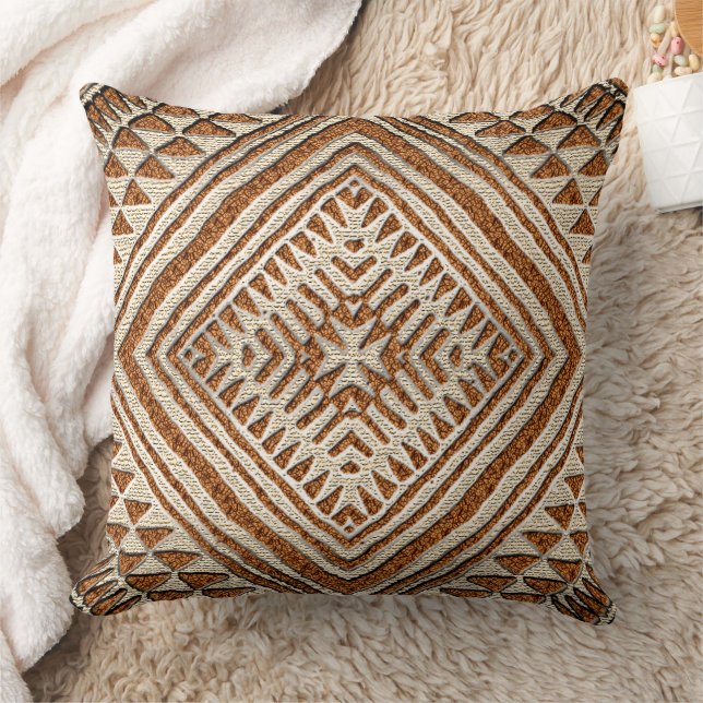 African Mud Cloth Print • Afrocentric Heritage  Throw Pillow (Blanket)