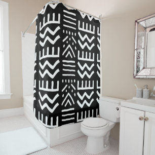 African  Mud Cloth Shower Curtain Design