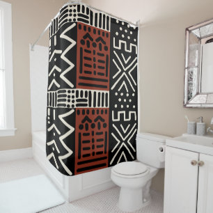 African  Mud Cloth Shower Curtain Design