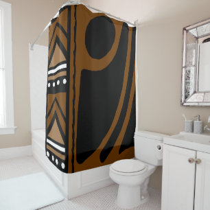 African  Mud Cloth Shower Curtain Design